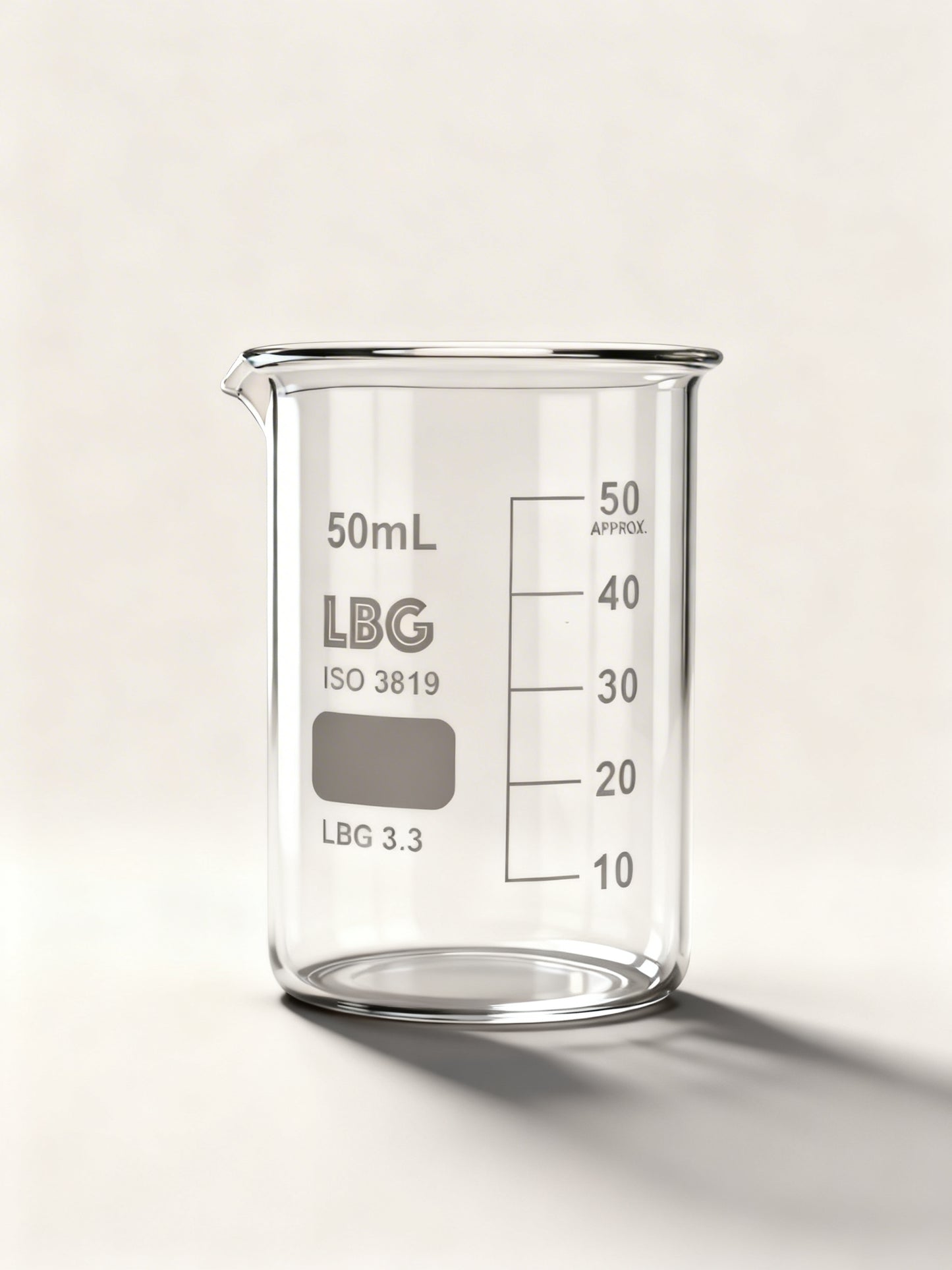 Pahar 50 ml din sticlă borosilicată cu formă joasă